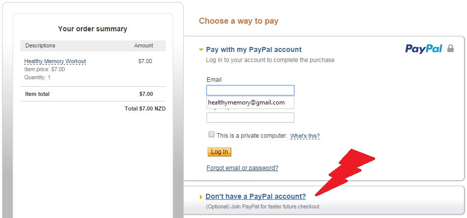 paypal screen