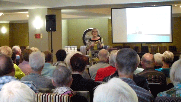Gillian Eadie addressing Bruce McLaren Retirement Village