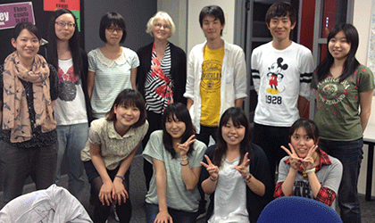 Gillian Eadie with medical students from Toyama University, Japan